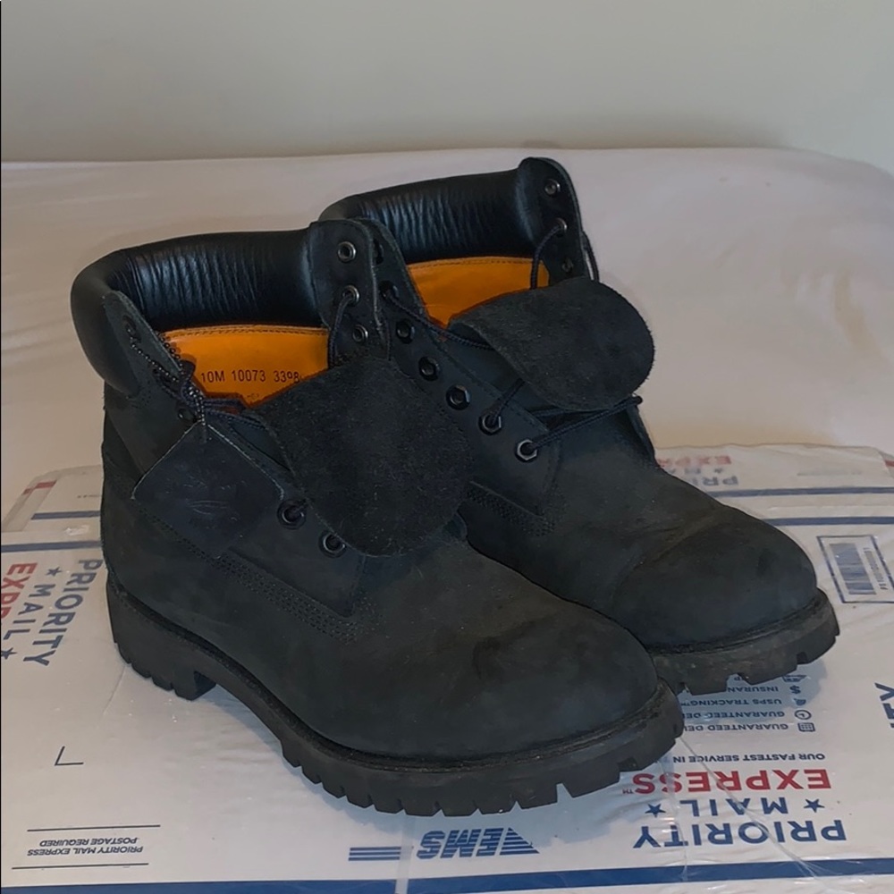 All black Timberland boots. Size 12